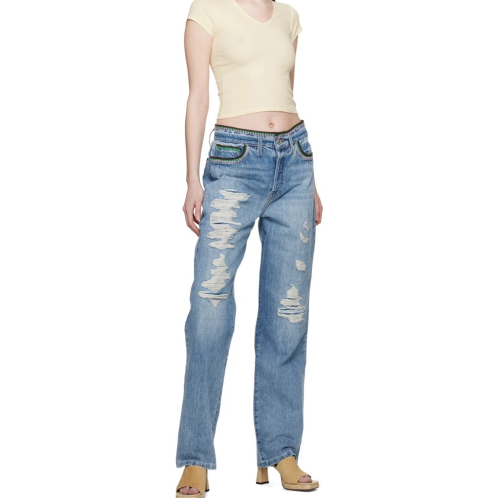 NWT Frame x Julia Sarr-Jamois Distressed Baggy Jeans 🔥